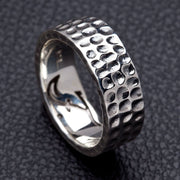 Hammered Band Mens Ring made of Sterling Silver